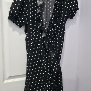 SHEIN Black and White Polka Dot Mini Dress